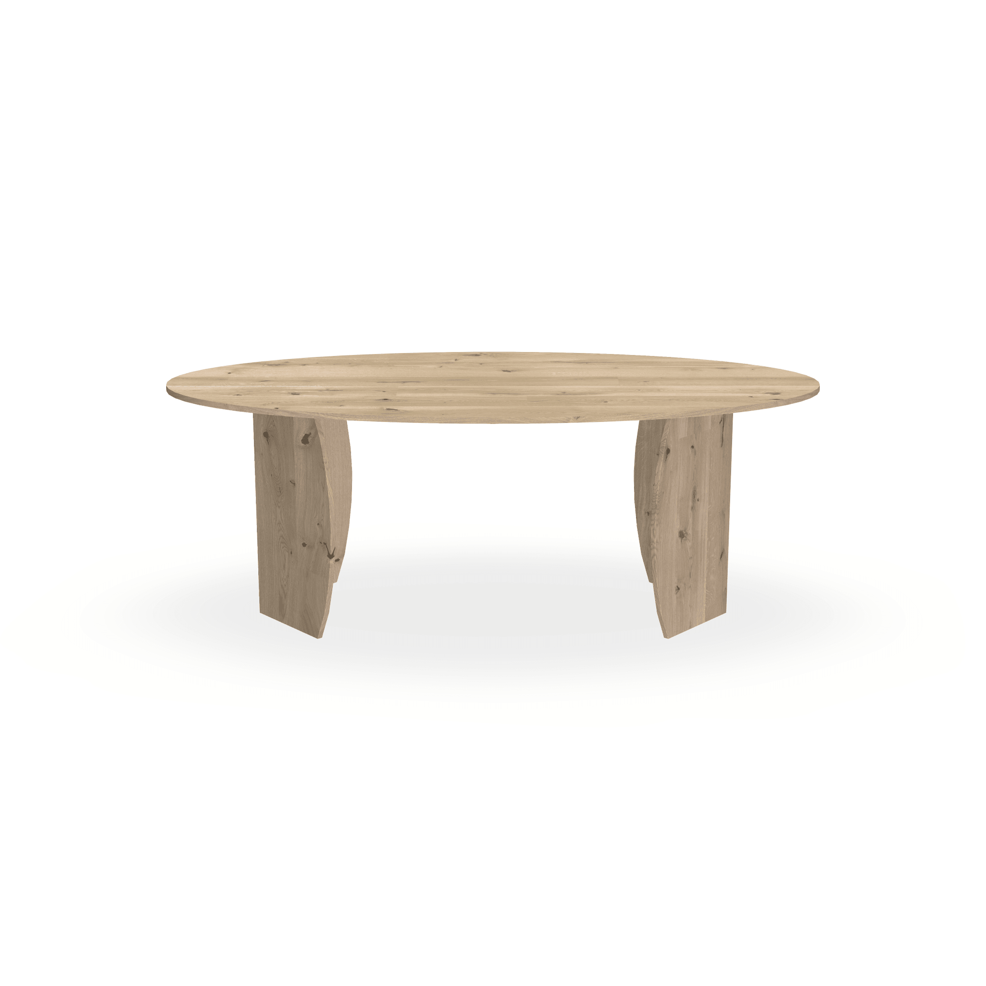 Eiken eettafel naturel - ovaal - houten maanpoot binnen - {{ product.type }} - Kas20