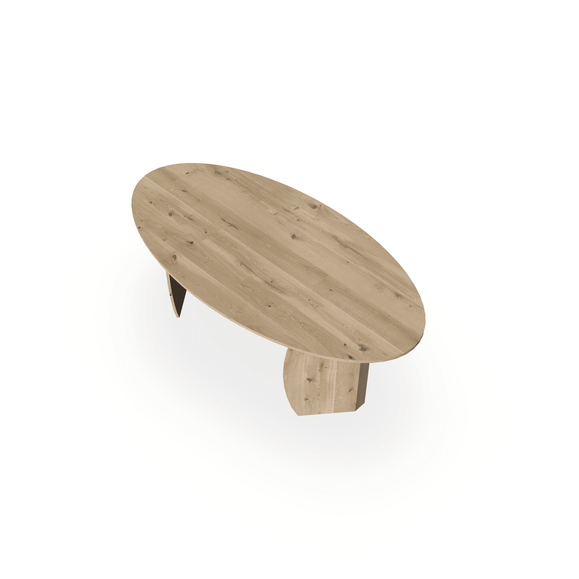 Eiken eettafel naturel - ovaal - houten maanpoot binnen - {{ product.type }} - Kas20