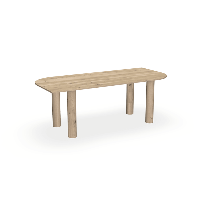 Eiken eettafel - punt ovaal - houten columbuspoot - {{ product.type }} - Kas20