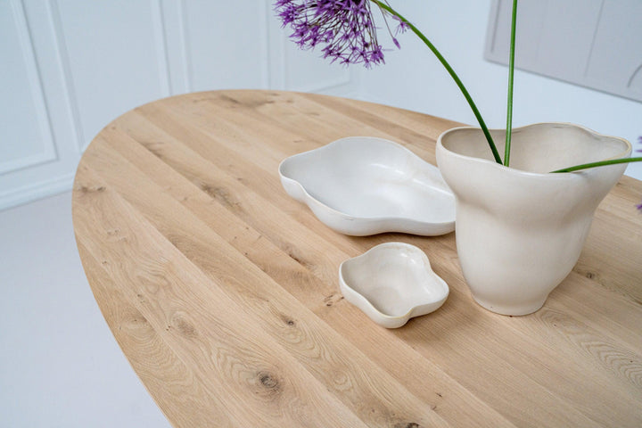 Eiken massief naturel eettafel - Ovaal - Sjors onderstel - {{ product.type }} - Kas20