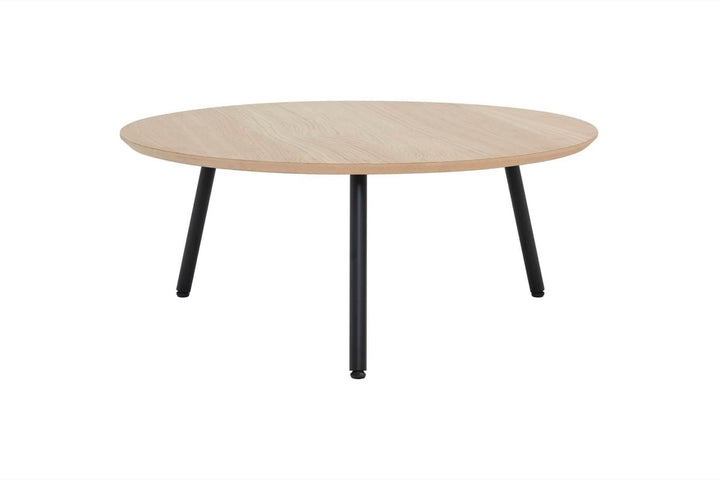 Eiken Salontafel Rond - Naturel Eiken 2cm blad met Facet - I-poot - {{ product.type }} - Kas20