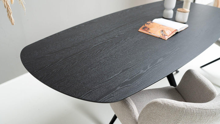 Eiken zwart eettafel deens ovaal - Anna poot - {{ product.type }} - Kas20