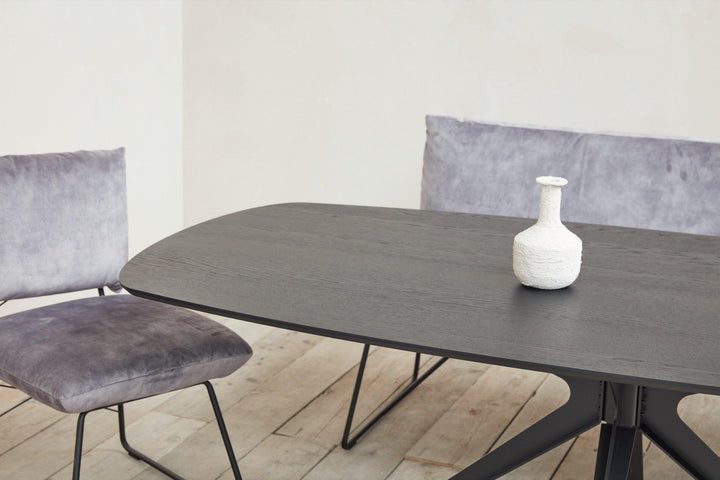 Eiken zwart eettafel - Deens ovaal met Facet - Anna poot - Basic - {{ product.type }} - Kas20