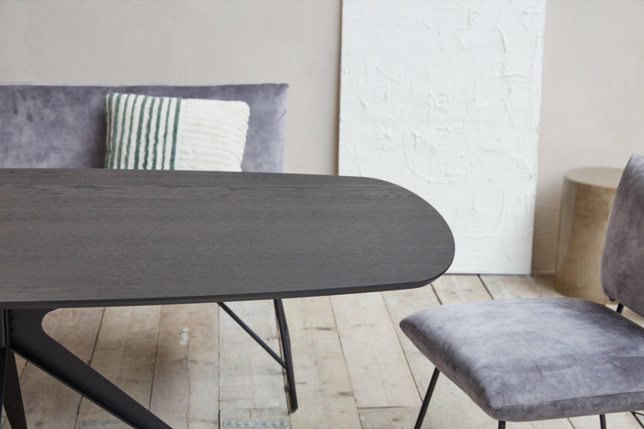 Eiken zwart eettafel - Deens ovaal met Facet - Anna poot - Basic - {{ product.type }} - Kas20