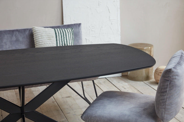 Eiken eettafel zwart - Deens Ovaal - Matrix ultra dun zwart - {{ product.type }} - Kas20