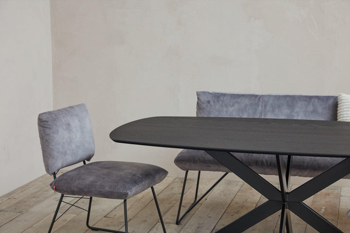 Eiken eettafel zwart - Deens Ovaal - Matrix ultra dun zwart - {{ product.type }} - Kas20