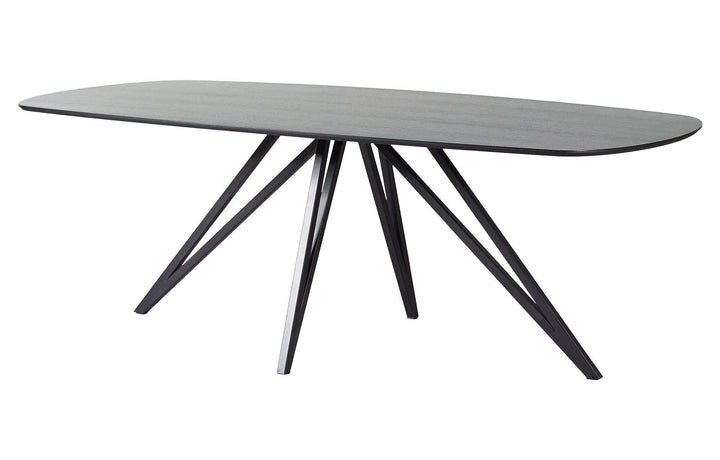 Eiken zwart eettafel - Deens ovaal met Facet - Spin poot - Basic - {{ product.type }} - Kas20