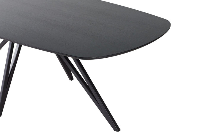 Eiken zwart eettafel - Deens ovaal met Facet - Spin poot - Basic - {{ product.type }} - Kas20