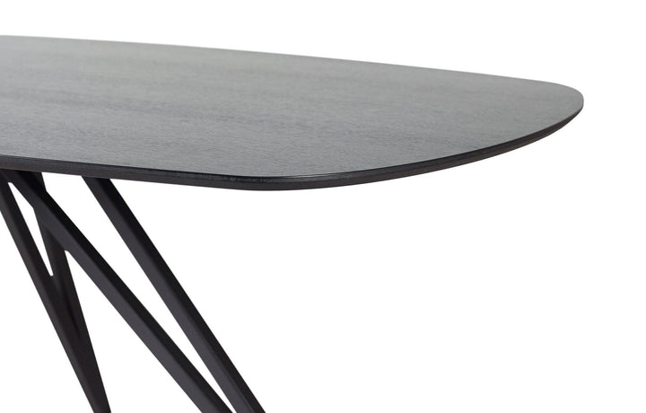 Eiken zwart eettafel - Deens ovaal met Facet - Spin poot - Basic - {{ product.type }} - Kas20