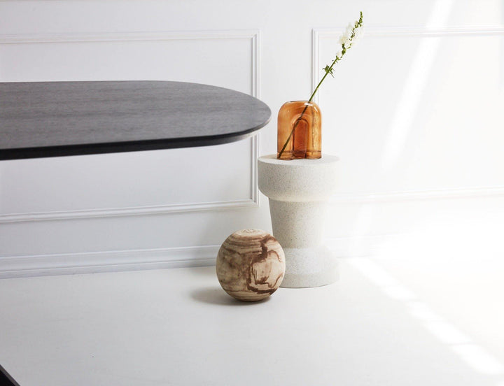 Eiken zwart eettafel - Deens ovaal met Facet - Spin poot - Basic - {{ product.type }} - Kas20