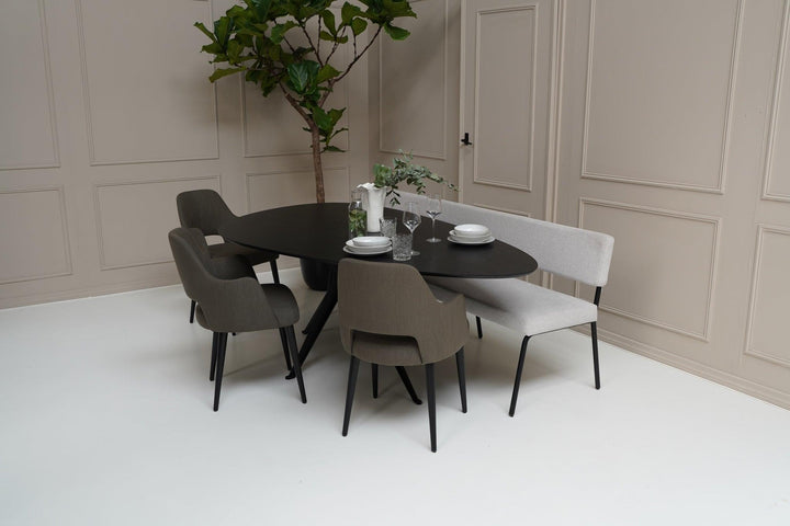 Eiken eettafel Zwart - Kiezel A- Anna zwart - {{ product.type }} - Kas20