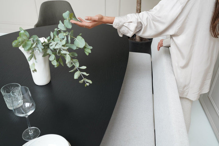 Eiken eettafel Zwart - Kiezel A- Anna zwart - {{ product.type }} - Kas20