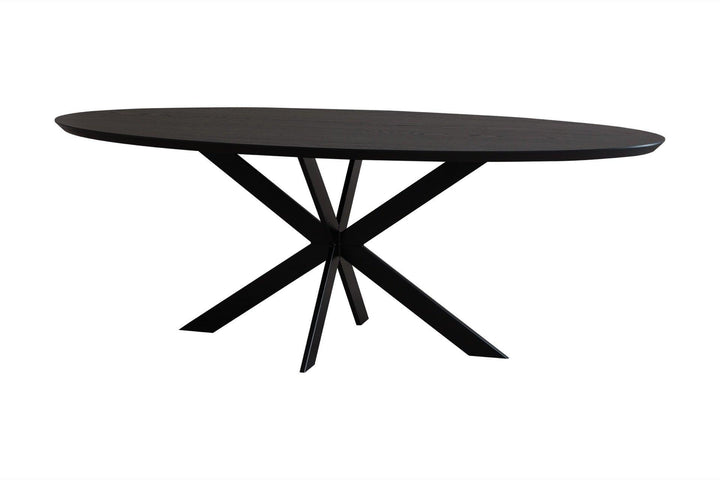 Eiken zwart eettafel - Ovaal met Facet - Matrix poot ultra dun - Basic - {{ product.type }} - Kas20