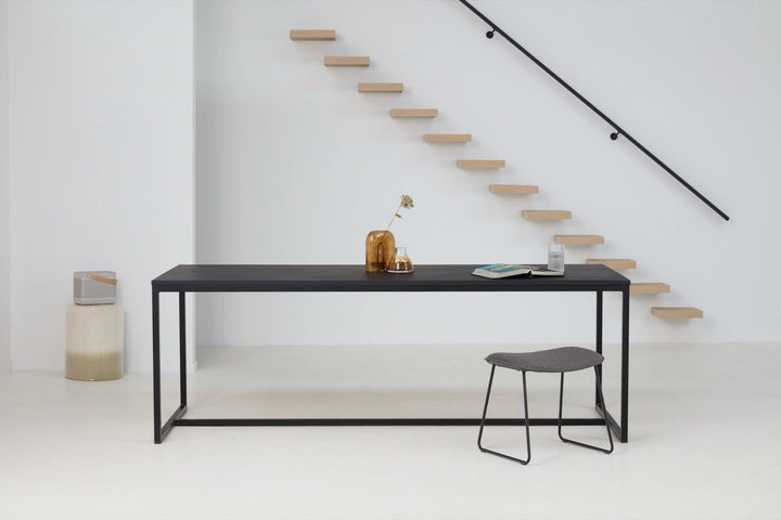 Eiken visgraat eettafel zwart - Recht - Kubus Zwart - {{ product.type }} - Kas20