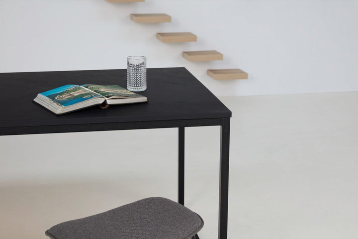 Eiken visgraat eettafel zwart - Recht - Kubus Zwart - {{ product.type }} - Kas20