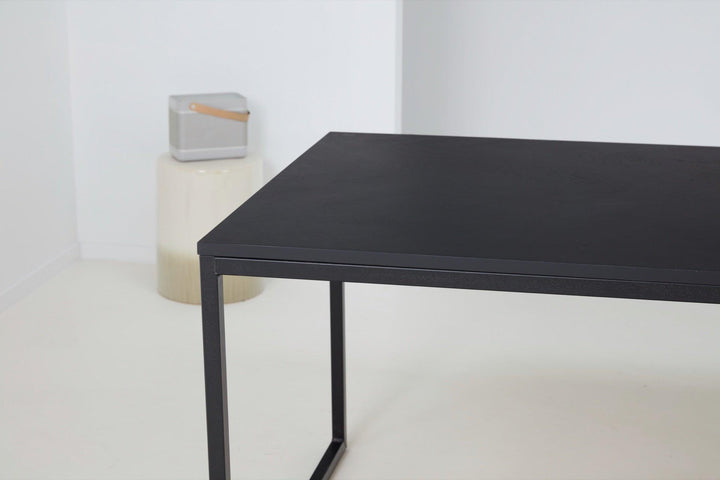 Eiken visgraat eettafel zwart - Recht - Kubus Zwart - {{ product.type }} - Kas20