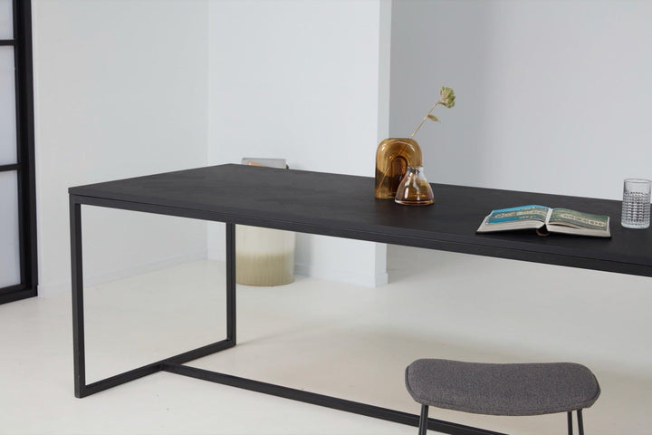 Eiken visgraat eettafel zwart - Recht - Kubus Zwart - {{ product.type }} - Kas20