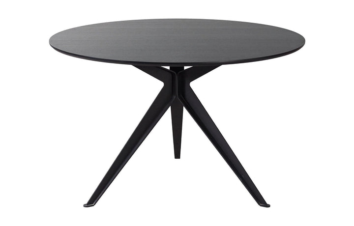 Eikentafel Rond - Zwart 2cm blad met Facet - Stella poot - rond - Basic - {{ product.type }} - Kas20