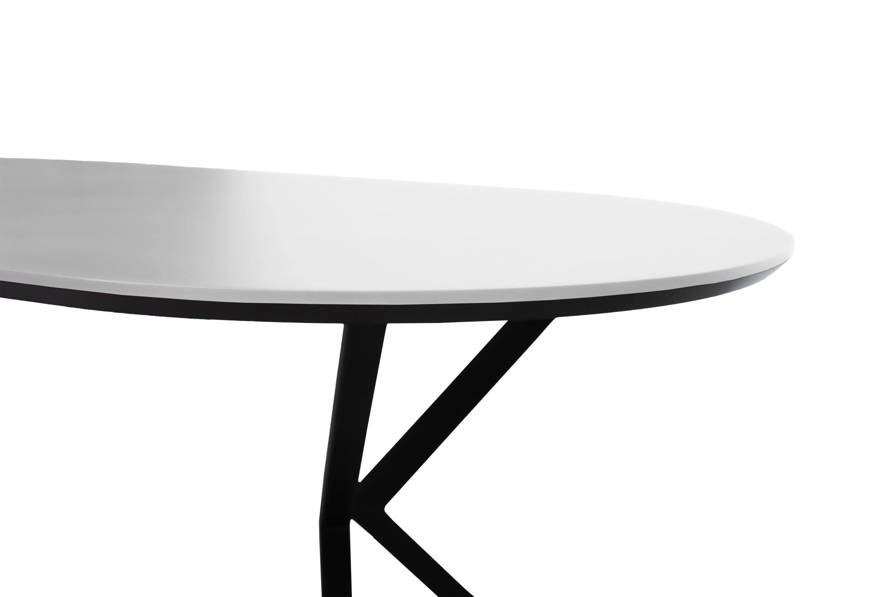 Fenix tafel Plat ovaal - Bianco Cos 3cm blad met Facet - VV poot - {{ product.type }} - Kas20