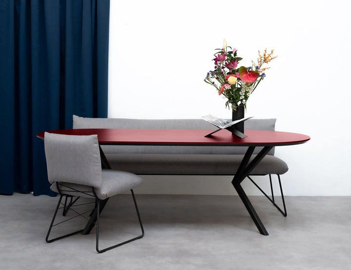 Fenix Rosso Jaipur eettafel - Plat ovaal met Facet - VV poot - {{ product.type }} - Kas20
