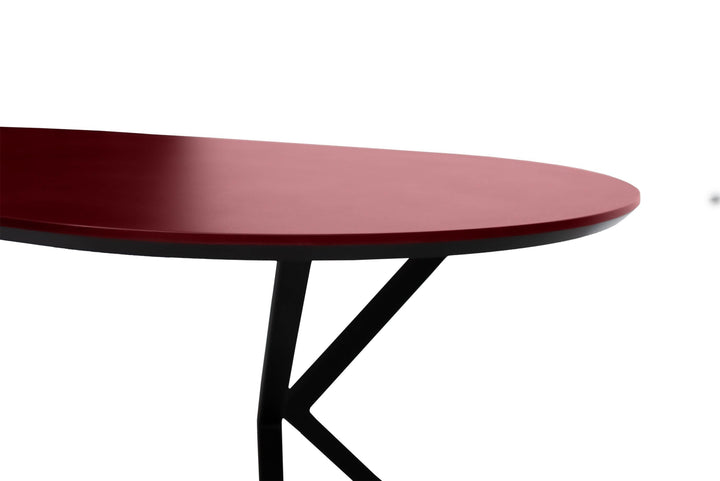 Fenix Rosso Jaipur eettafel - Plat ovaal met Facet - VV poot - {{ product.type }} - Kas20