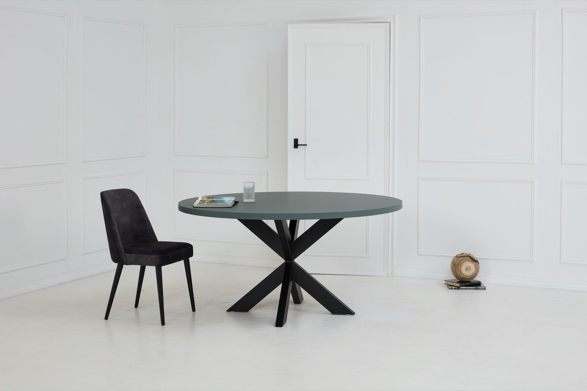Fenix tafel Rond - Verde Comodoro 4cm blad - Matrix dun kruispoot - {{ product.type }} - Kas20