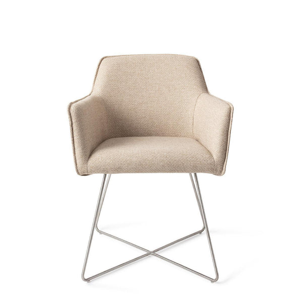 Hofu eetkamerstoel - Wild Walnut, Cross Steel - {{ product.type }} - Kas20