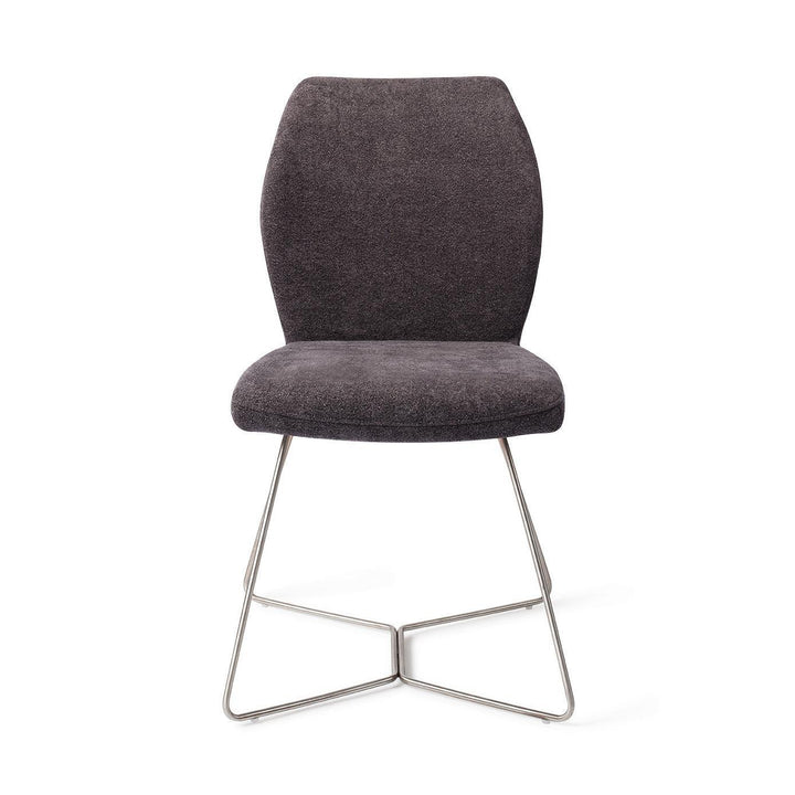 Ikata eetkamerstoel - Almost Black, Beehive Steel - {{ product.type }} - Kas20