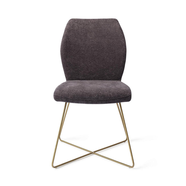 Ikata eetkamerstoel - Almost Black, Cross Gold - {{ product.type }} - Kas20