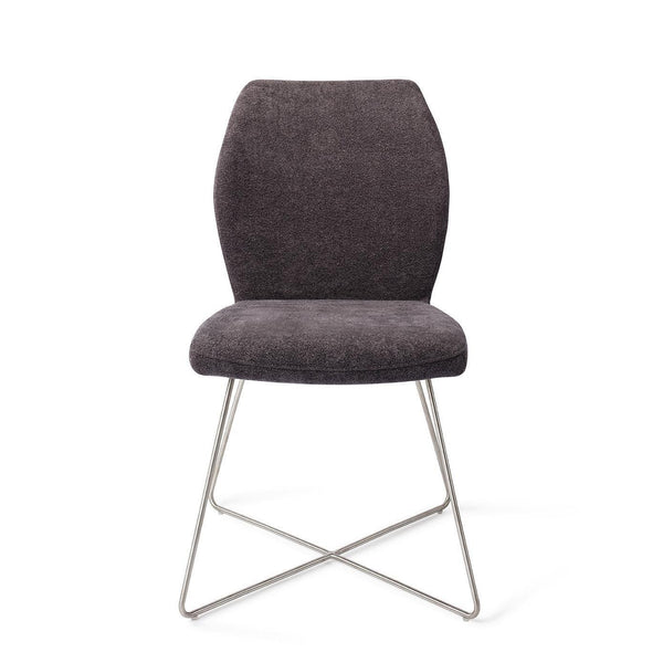 Ikata eetkamerstoel - Almost Black, Cross Steel - {{ product.type }} - Kas20