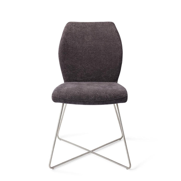 Ikata eetkamerstoel - Almost Black, Cross Steel - {{ product.type }} - Kas20