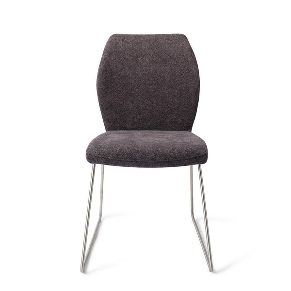 Ikata eetkamerstoel - Almost Black, Slide Steel - {{ product.type }} - Kas20