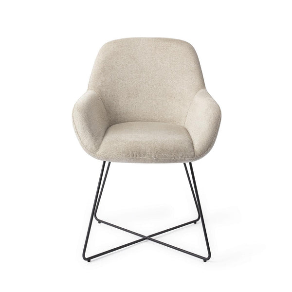 Kushi Eetkamerstoel - Ivory Ivy, Cross Black - {{ product.type }} - Kas20