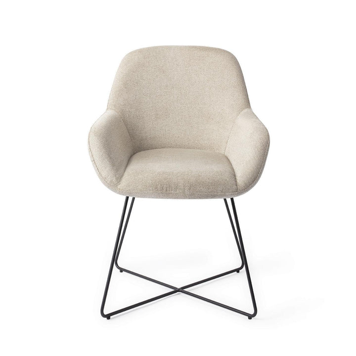 Kushi Eetkamerstoel - Ivory Ivy, Cross Black - {{ product.type }} - Kas20