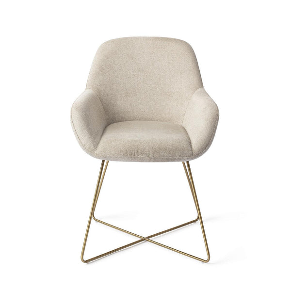 Kushi Eetkamerstoel - Ivory Ivy, Cross Gold - {{ product.type }} - Kas20