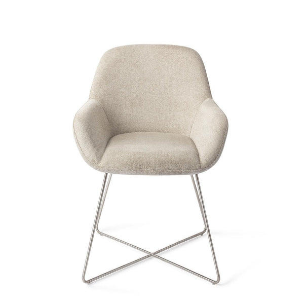 Kushi Eetkamerstoel - Ivory Ivy, Cross Steel - {{ product.type }} - Kas20