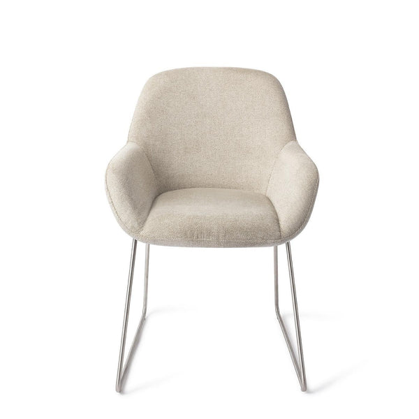 Kushi Eetkamerstoel - Ivory Ivy, Slide Steel - {{ product.type }} - Kas20