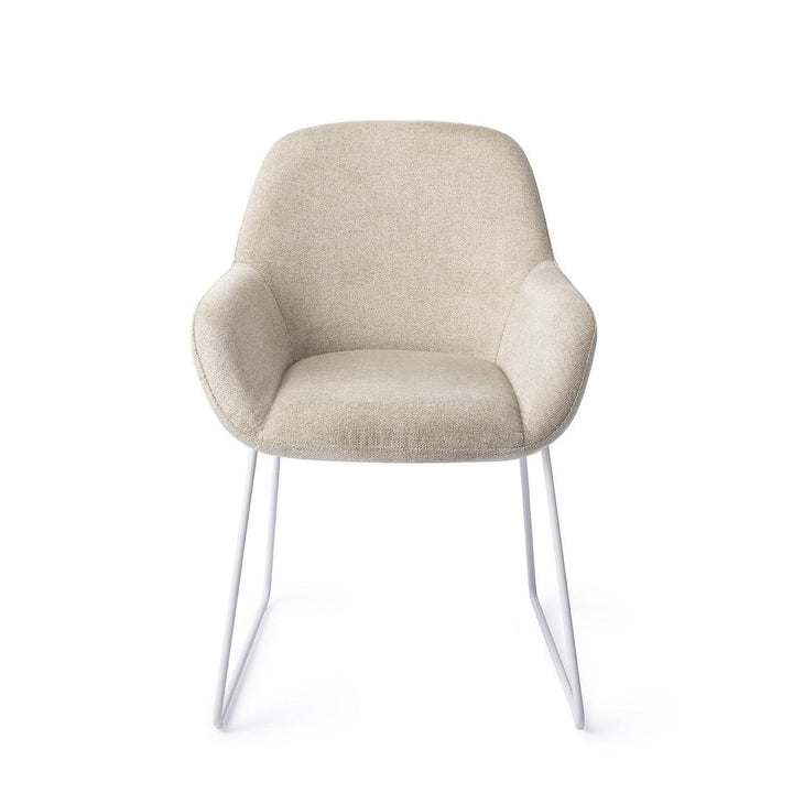 Kushi Eetkamerstoel - Ivory Ivy, Slide White - {{ product.type }} - Kas20