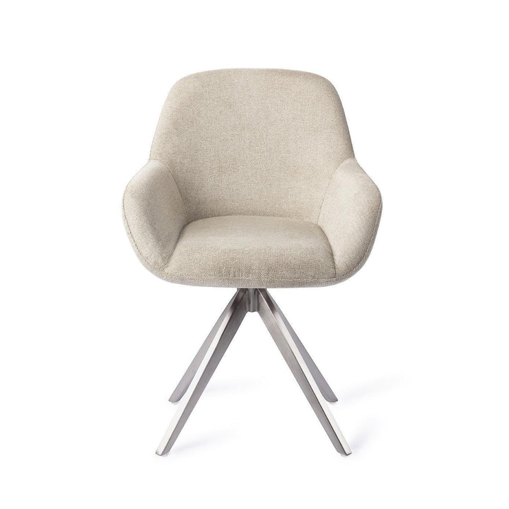 Kushi eetkamerstoel - Ivory Ivy, Turn Steel - {{ product.type }} - Kas20