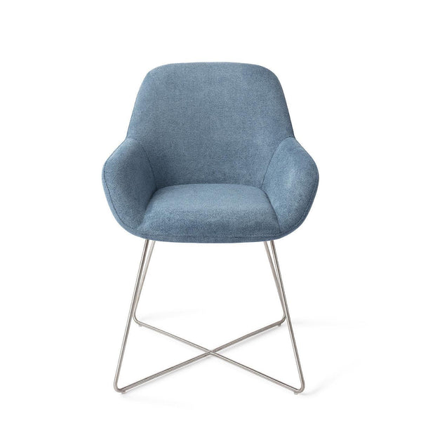 Kushi eetkamerstoel - Ocean Eyes, Cross Steel - {{ product.type }} - Kas20