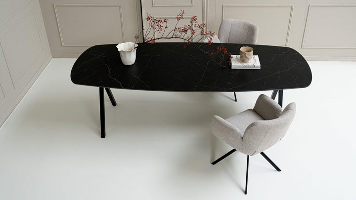 Keramiek eettafel nero ardi - Deens ovaal - Scissor zwart - {{ product.type }} - Kas20