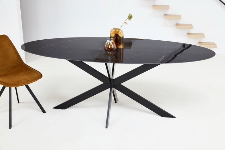Keramiek eettafel nero ardi - Ovaal - Matrix ultra dun zwart - {{ product.type }} - Kas20