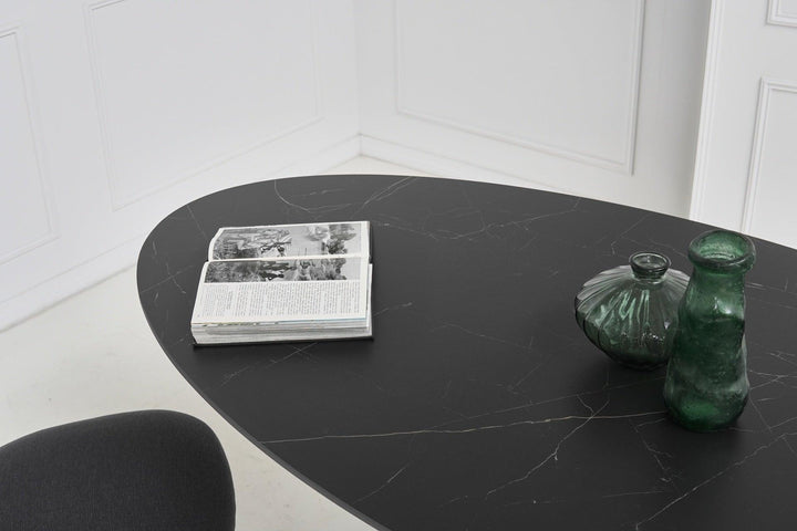 Keramiek eettafel nero ardi - ovaal - Matrix ulta dun zwart - {{ product.type }} - Kas20