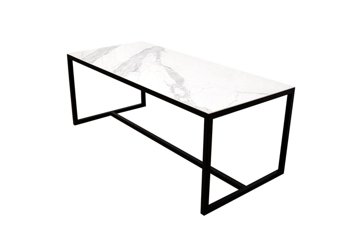 Marmeren eettafel Recht - Calacatta pullido Keramiek 5mm blad - Kubusframe K4 - {{ product.type }} - Kas20