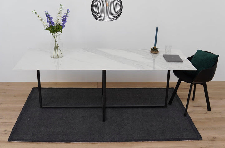Marmeren eettafel Recht - Calacatta pullido Keramiek 5mm blad - Pluspoot K3 - {{ product.type }} - Kas20