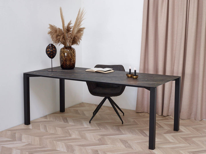 Keramiek eettafel noir desir mat - Recht - Ace Frame zwart - {{ product.type }} - Kas20