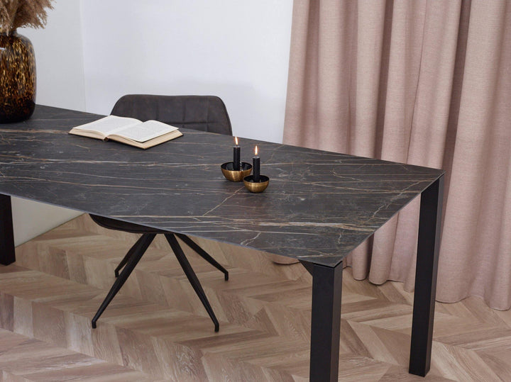 Keramiek eettafel noir desir mat - Recht - Ace Frame zwart - {{ product.type }} - Kas20