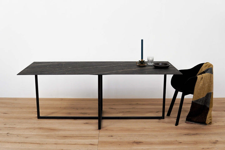 Marmeren eettafel Recht - Noir desir mat Keramiek 5mm blad - Pluspoot K3 - {{ product.type }} - Kas20