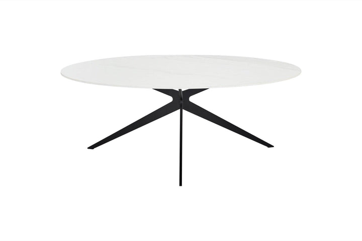 Marmeren Salontafel Rond - Marmer Calacatta Pullido Keramiek 5mm blad - Obit 3 poot - {{ product.type }} - Kas20