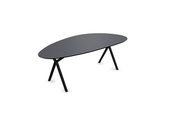 Melamine eettafel beton donker - Kiezel Type A - Scissor onderstel - {{ product.type }} - Kas20